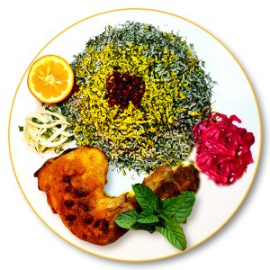 شوید پلو با مرغ
